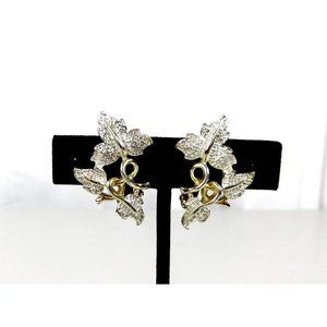 Coventry Plain and Fancy Earrings Sarah Coventry Signed SC Gold and Silver Tone